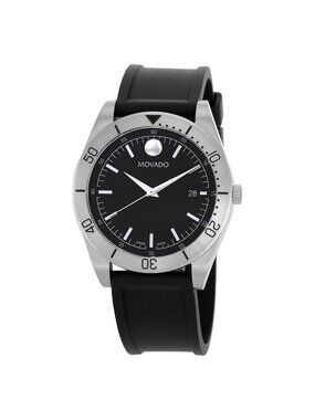 Vintage Movado Museum 97AZ8888Swiss Quartz Watch Black Dial Stainless steel Movado Museum Classic Watch Stainless Steel Black Dial 40mm  main image 2
